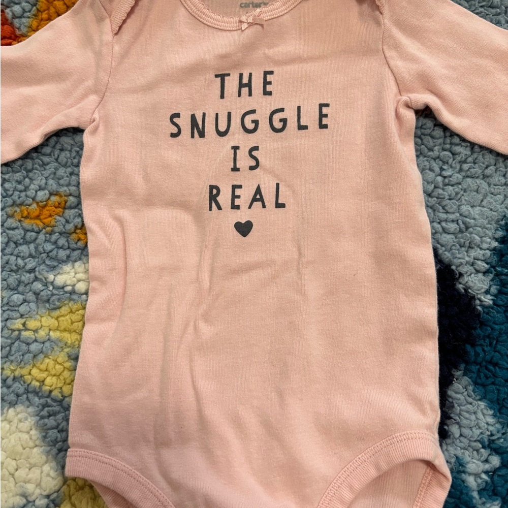 Carter's Pink Bodysuit - The Snuggle Is Real